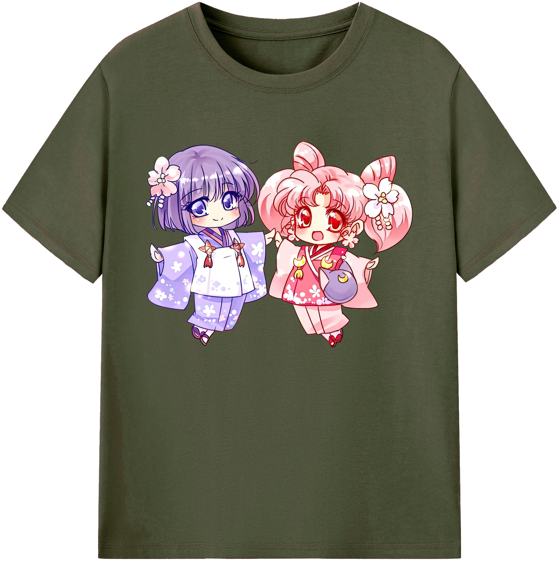 （画像用） 美少女戦士セーラームーン ちびうさ Sailor Moon Chibiusa Tsukino Usagi Small Lady Serenity 綿100％ メンズ半袖Tシャツ｜肌触りやわらか＆通気性